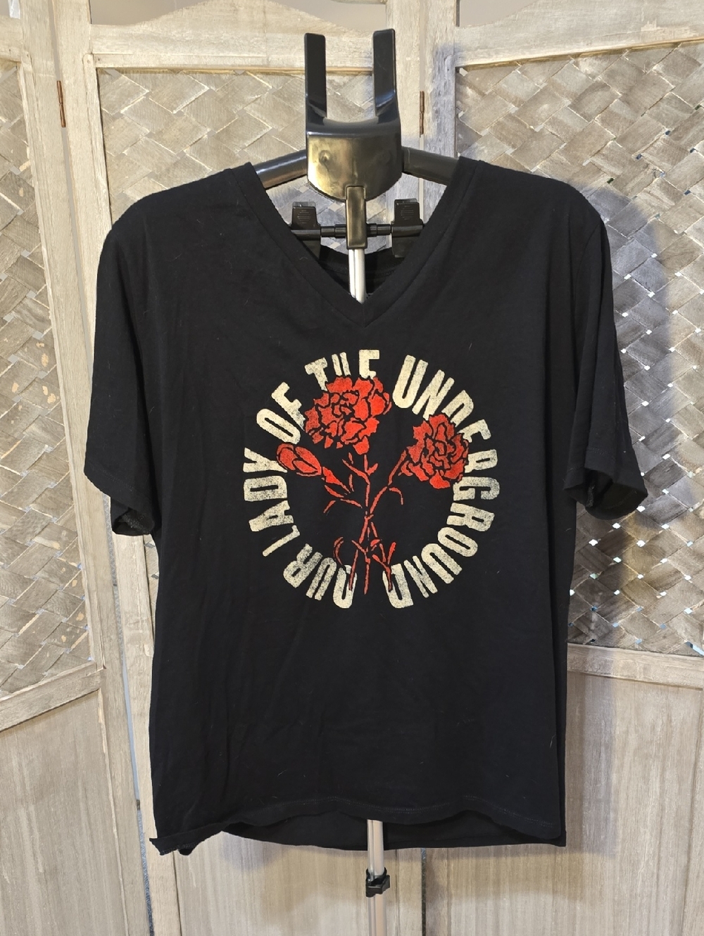 Hadestown Lady Of The Underground Black V-Neck Short Sleeve Tee